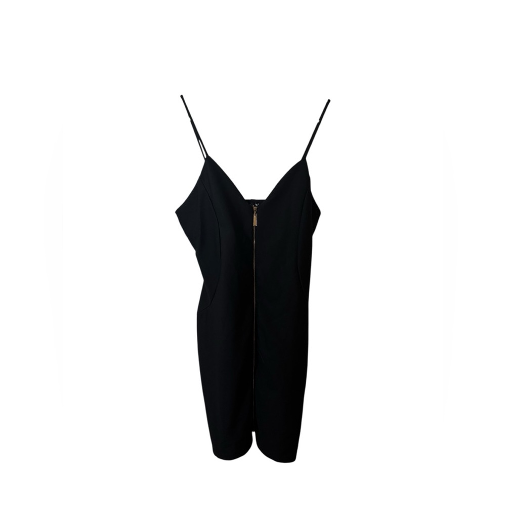 DOUBLE ZERO | black zip up dress large